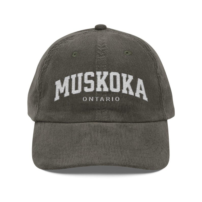 Vintage Corduroy Cap - Muskoka Ontario Embroidery, Casual Fashion Hat, Outdoor Adventure Gear, Gift for Him/Her, Travel Accessory image 3