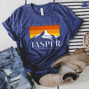 Mount Columbia Jasper National Park Unisex Triblend Tee, Outdoor Adventure Shirt, Nature Lover Gift, Hiking Apparel, Mountain Explorer Top,