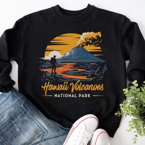Hawaii Volcanoes Sweatshirt National Park Vintage Unisex Insel Vulkan Souvenir Rundhalsausschnitt Unisex