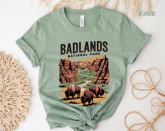 Vintage Badlands National Park Tee, Outdoor Adventure Shirt, Travel Souvenir T-Shirt, Nature Lover Gift, Hiking Apparel