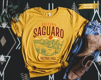 Maglietta unisex Arizona Saguaro National Park, souvenir dell'Arizona, maglietta per amanti della natura, regalo per avventure, maglia da trekking, abbigliamento da viaggio