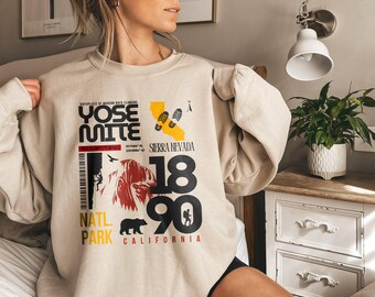 Yosemite National Park Sweatshirt, Cozy Gift for Nature Lovers, Rock Climbing, Hiking, Camping California Travel Souvenir, Unisex
