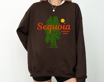 Sudadera del Parque Nacional Sequoia, ropa de aventura, regalo para amantes de la naturaleza, cuello redondo acogedor, sudadera para amantes de las actividades al aire libre, recuerdo de California