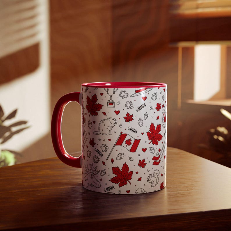 Canadian-Themed Accent Mug, 11oz - Perfect for Gift Giving, Home Decor, Coffee Lovers, Canada Day, Travel Souvenir image 2