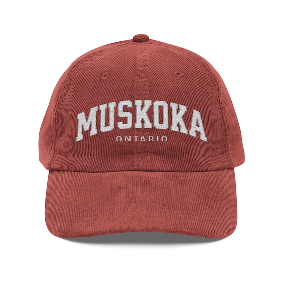 Vintage Corduroy Cap - Muskoka Ontario Embroidery, Casual Fashion Hat, Outdoor Adventure Gear, Gift for Him/Her, Travel Accessory