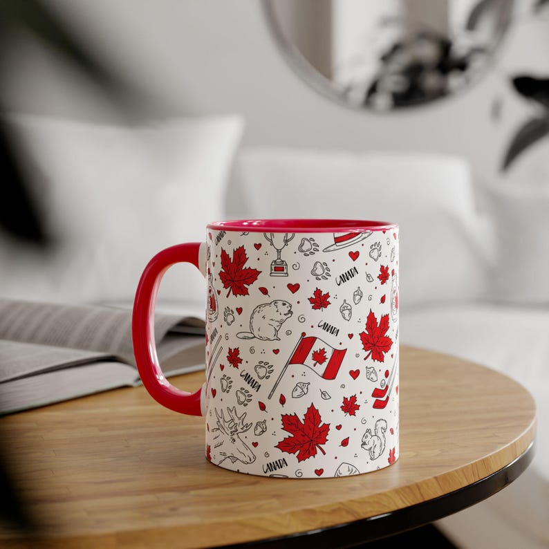 Canadian-Themed Accent Mug, 11oz - Perfect for Gift Giving, Home Decor, Coffee Lovers, Canada Day, Travel Souvenir image 1