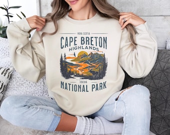 Cape Breton National Park, Nova Scotia, Canada Sweatshirt, Outdoor Apparel, Nature Lover Gift, Travel Souvenir, Adventure Camping Sweatshirt