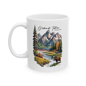 Grand Teton National Park Keramikbecher, Naturliebhaber Geschenk, Bergkaffeetasse, Reise-Souvenir, Outdoor-Abenteuer-Trinkgeschirr, Fernweh