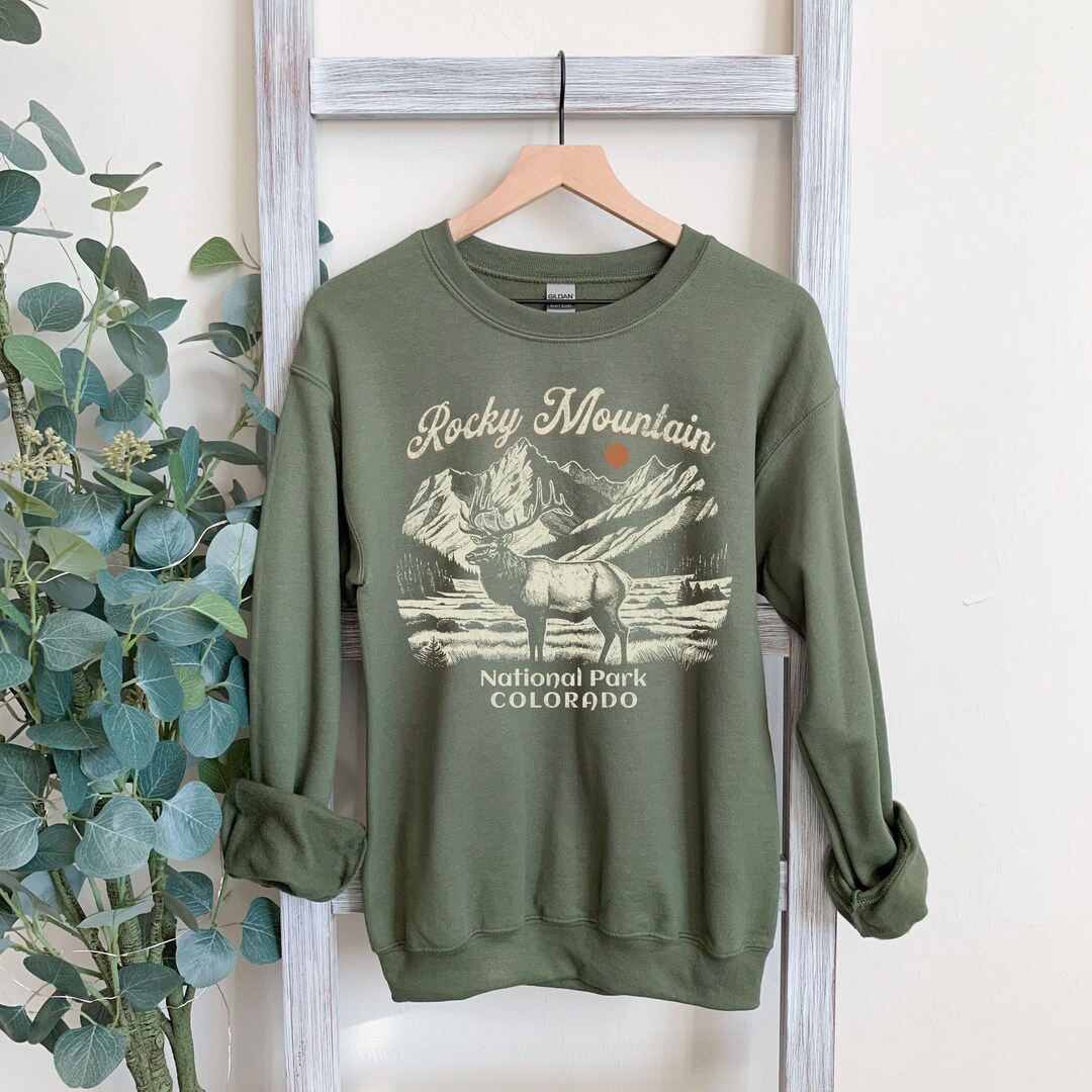 Vintage Rocky Mountain National Park Sweatshirt Retro Colorado