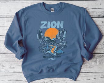 Zion Nationalpark Sweatshirt | Utah National Park Pullover | Zion Canyon Bekleidung | Wandern & Outdoor Geschenk | Nationalpark-Liebhaber
