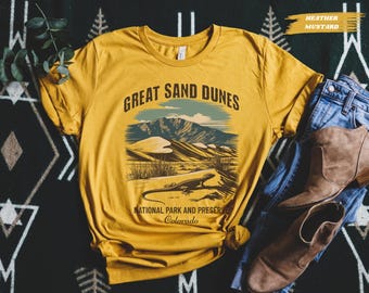Great Sand Dunes Vintage Tee | National Park Shirt, Unisex T-Shirt, Outdoor Adventure Gift, Nature Lover Top, Travel Souvenir
