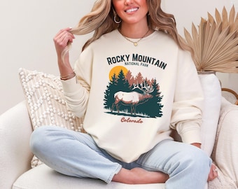 Rocky Mountain National Park Elk Sweatshirt | Colorado Wildlife Sweater | Elk Apparel | Nature and Wildlife Gift | Comfort Colors Sweatshirt