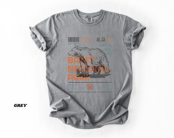 Comfort Colors Banff Nationalpark T-Shirt für Naturliebhaber, Unisex Garment-Dyed T-Shirt, Outdoor Abenteuerbekleidung, Geschenk für Reisende