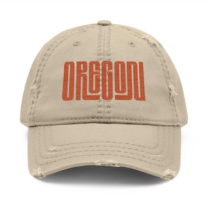 Oregon Distressed Dad Hat, Casual Cap, Adjustable Dad Hat, Oregon Gift, Vintage Style Hat, Embroidered Hat, Father&#39;s Day, PNW Souvenir