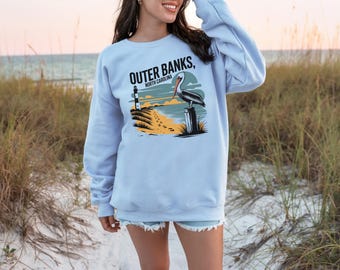Outer Banks-sweater | OBX-trui | Kleding kust Noord-Carolina | Cadeau strandliefhebber | Souvenir kustvakantie, pelikaansweater, cadeau