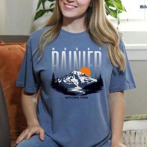 Mt Rainier National Park Comfort Colors T-Shirt Vintage Style, Unisex Tee, Mountain Graphic Shirt, Outdoor Adventure Clothing, Gift for