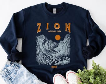 Zion National Park, Utah, USA, Sweatshirt, Vintage-Style Pullover mit Canyon, Wüste und Abenteuer-inspiriertem Design