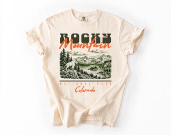 Rocky Mountain Scenic Colorado T-shirt | Vintage Alpine Landscape Tee