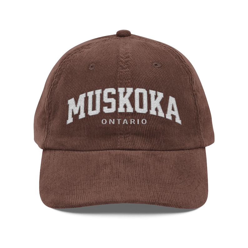 Vintage Corduroy Cap - Muskoka Ontario Embroidery, Casual Fashion Hat, Outdoor Adventure Gear, Gift for Him/Her, Travel Accessory image 2