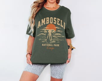 Amboseli Elephant Sunset Amboseli T-Shirt | National Park Kenya Tee