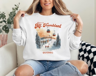 Vintage Mont Tremblant Sweatshirt Gemütliches Laurentians Rundhalsausschnitt für Abenteuerliebhaber & Ski-Enthusiasten Unisex Gildan Geschenke Kanada Quebec Französisch