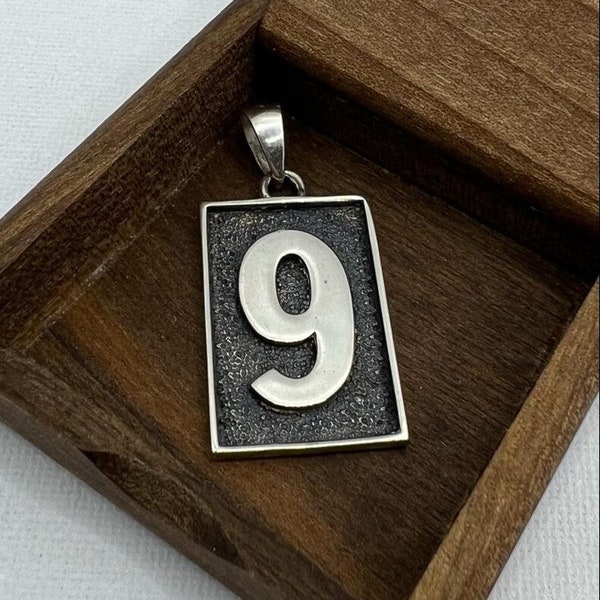 Lucky Number Pendant Silver Necklace Number Pendant Happy Numbers Lot Numbers Lucky Pendant
