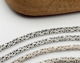 Byzantijnse ketting geoxideerd sterlingzilver - King's Chain