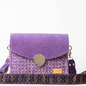 Exclusive, crochet bag, Shoulder bag, handmade in Sweden, Kungberg, Chic, purse, elegant bags, women bag, tote bag, Stockholm purple image 1