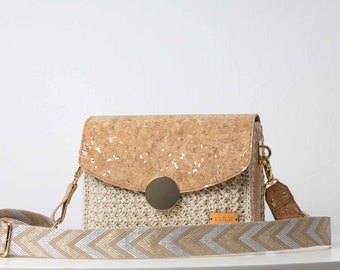 Exclusive, crochet bag, Shoulder bag, handmade in Sweden, Kungberg, Chic, purse, elegant bag, women bag, tote bag, Stockholm - gold, elegand