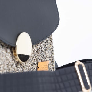 Exclusive, crochet bag, Shoulder bag, handmade in Sweden, Kungberg, Chic, purse, elegant bags, women bag, Stockholm black, tote bag image 4
