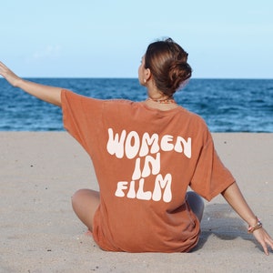 Women in Film T-shirt, Comfort Colors Shirt, With Words on Back, Filmmaker Tee, Camera Crew Shirt, Film School Grad Gift, Female Director