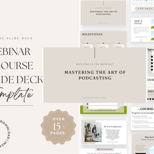 Webinar Slide Deck Canva | eCourse Slide Deck | Pitch Deck Template | Business Webinar Template | Canva Slide Deck
