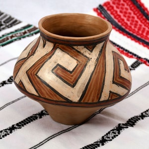 Vase, Cucuteni-Tripolie(Romania, Ukraine,Republic of Moldova), Romanian Folk Art, Handmade Pottery, Clay, Neolithic, Decorative Vase