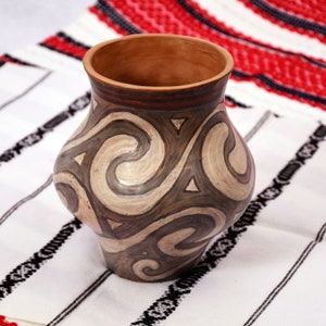 Vase, Cucuteni-Tripolie(Romania, Ukraine,Republic of Moldova), Romanian Folk Art, Handmade Pottery, Clay, Neolithic, Decorative Vase