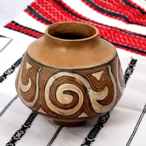 Vase, Cucuteni-Tripolie(Romania, Ukraine,Republic of Moldova), Romanian Folk Art, Handmade Pottery, Clay, Neolithic, Decorative Vase
