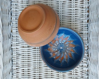 ヴィンテージのルーマニア産ホレズ製大型粘土ボウル、Bascu Mihai の