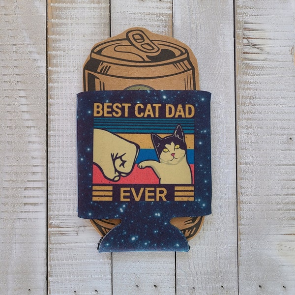 Best Cat Dad Fathers Day Gift Can Coolie for Daddy Husband Boyfriend Uncle Brother Pet Lovers Furry Kitten Birthday Present