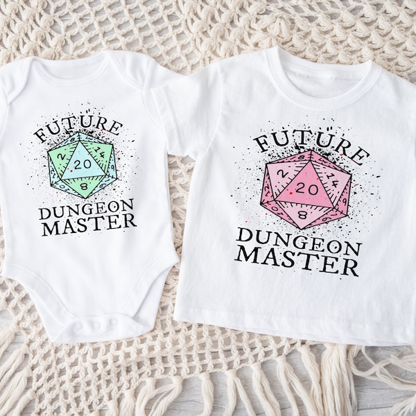 Dungeons and Dragons Future Master Cute Nerd Baby Toddler ONESIE ® by Gerber® Bodysuit Tee Hoodie Nerdy Dad Mom Parent Shower Gift DND D&D