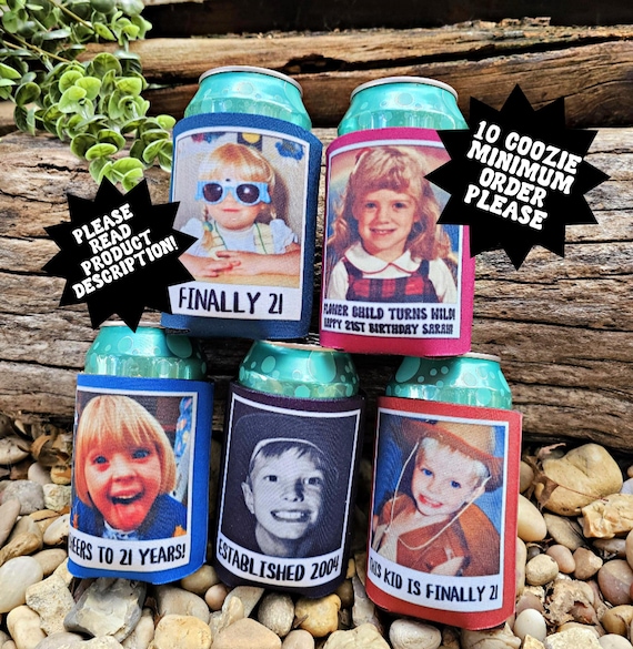Personalized Insulated Can cooler 21st birthday party favors vintage established born in 2004 2005 2003 funny cute bottle slim can Legal 21