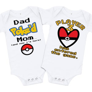 Gamer Set Player 3 and Dad Poked Mom Baby ONESIE ® by Gerber® Bodysuit Get 2 and Save Funny Nerd Shower Gift Newborn Nerdy Kid Outfit