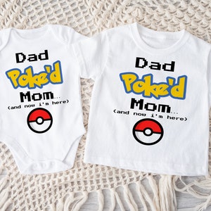 Funny Dad Poked Mom Gag Gamer Hoodie Tee SUPER SOFT Baby ONESIE ® by Gerber® Bodysuit Parent Baby Shower Gift Kids Shirt Humor Nerd Parents