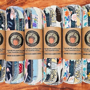 Pacote surpresa de toalhas de papel reutilizáveis EcoChic Linens Rolo de tecido Presentes ecológicos Guardanapos de presente Natureza natural Terra Cozinha Prato Chá
