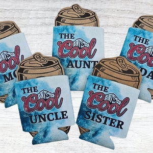 Funny CUSTOM RELATION Cool Mom Dad Uncle Brother Sister Grandpa Grandma Aunt Gift Coolie Beer Can Cooler Slim Drink Vacation Birthday