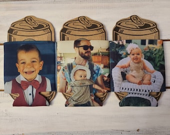 Personalizado sua foto kozy rosto de natal imagem da família presente coolie bebida refrigerador cerveja acessórios festa favores casamento