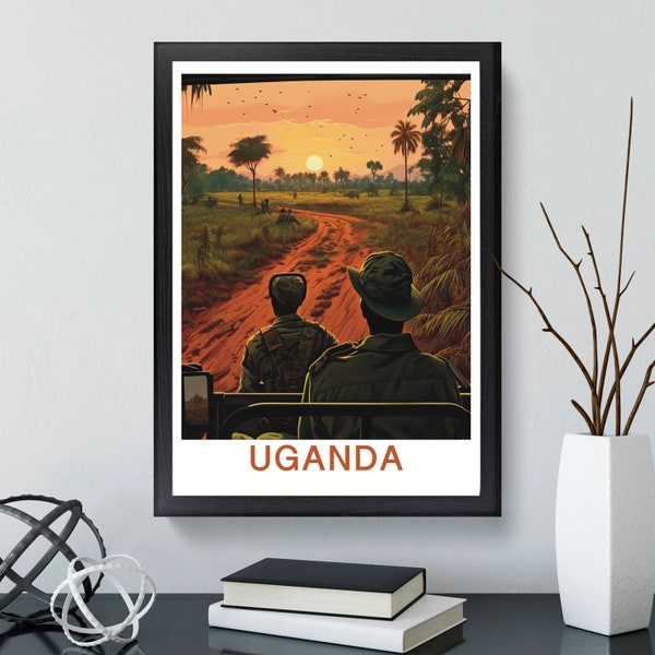 Stampa Uganda, Poster di viaggio Uganda, Poster Uganda, stampa Africa retrò, Arte murale Uganda, Poster Africa, Stampa Africa