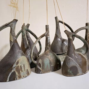 Jarrones de cerámica hechos a mano • Colección “Cascadas del Norte de Noruega” • Recipientes de cerámica únicos • Decoración Wabi-Sabi