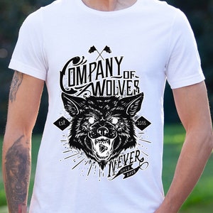 Wolf T-shirt, Company of Wolves T-shirt, T-shirt with Wolf Print, Howling Wolf, Animal Print T-shirt, Wolf Lover Gift, Wildlife Animals Tee