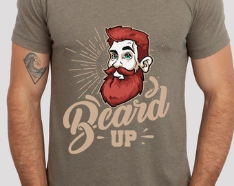 Koszulka Beard Up, Koszulka Beard Lovers, Koszulka męska Beard, Koszulka Dad Beard, Koszulka Hair, Koszulka Hipster Beard, Prezent dla Brodatych Mężczyzn