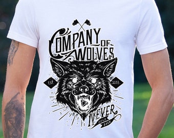 Camiseta de lobo, camiseta de Company of Wolves, camiseta con estampado de lobo, lobo aullando, camiseta con estampado de animales, regalo para amantes de los lobos, camiseta con animales salvajes