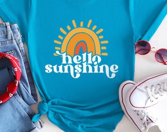 Hello Sunshine Shirt, Summer Shirts for Women, Sunshine Beach Shirt, Beach Shirts for Women, Vacation Shirt, Summer Gift Shirt
